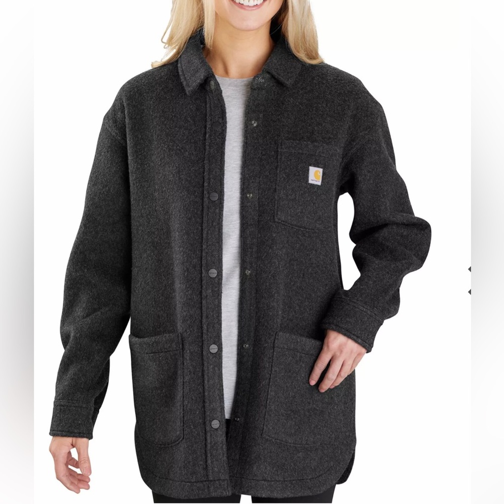 Carhartt Womens Loose Relaxed Fleece Jacket size X-LARGE color Dark Gray